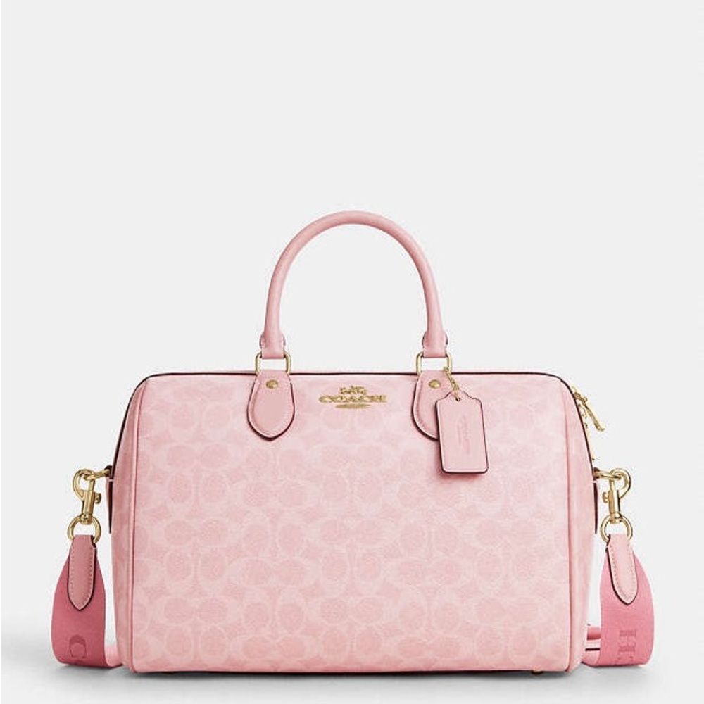 Coach Large Rowan Satchel in Powder Pink